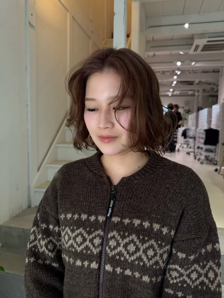 ショート カラー ブラウンカラー ダブルカラー ボブ ヘアカラー まろやか透明感 カラー / Meiのヘアスタイル
