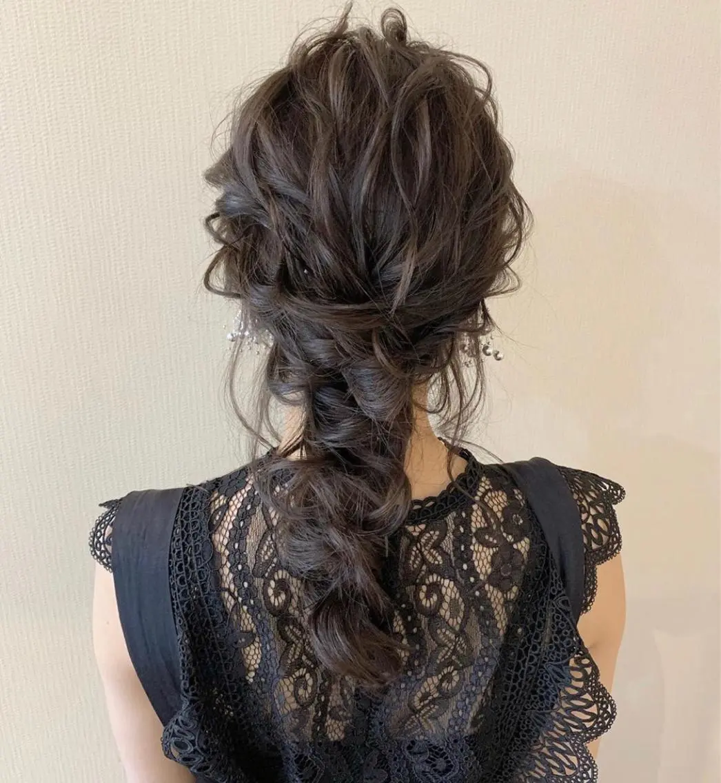 セミロング カラー ヘアアレンジ ヘアセット Aloa透明感ヘア ♡kanami♡のヘアスタイル