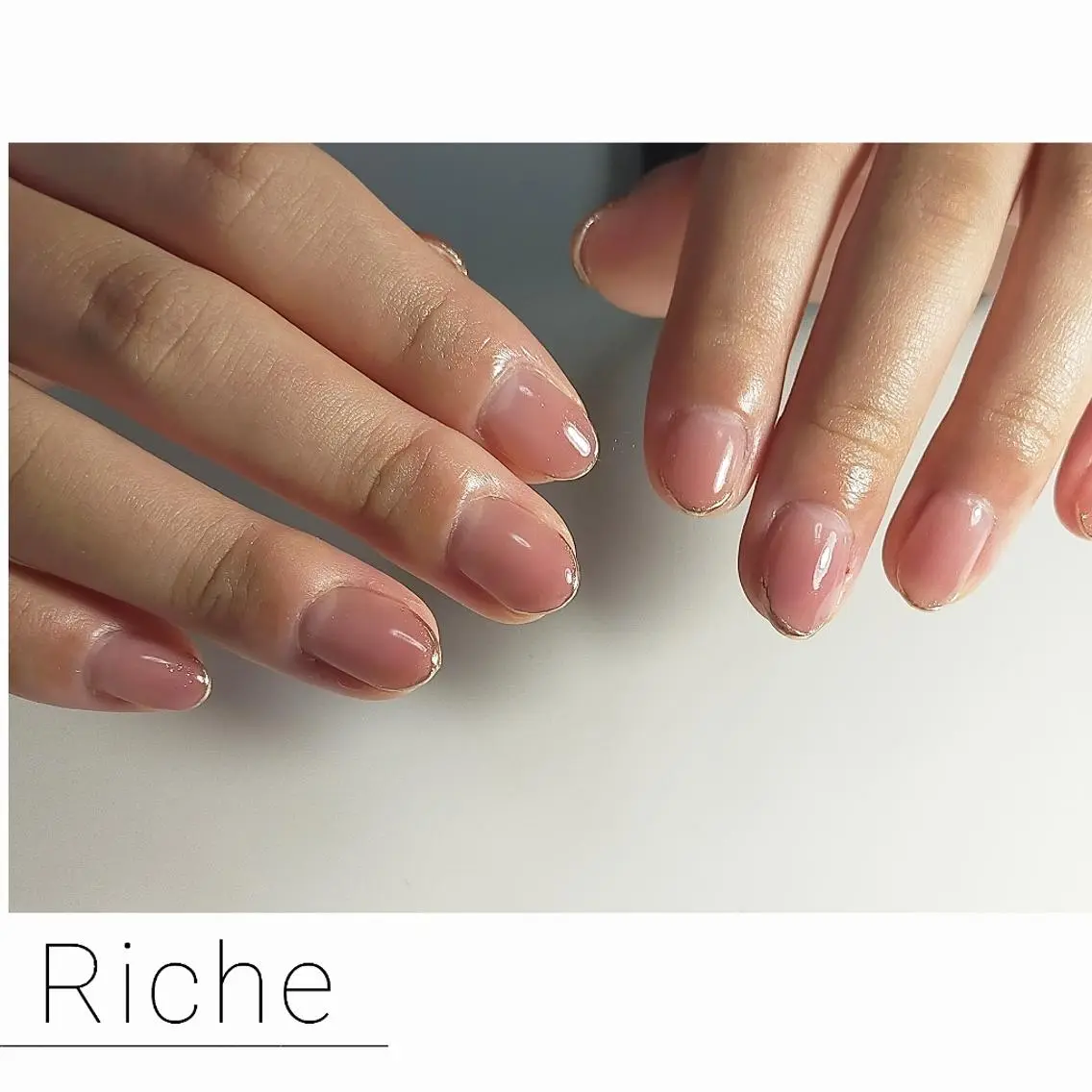 ネイル フレンチネイル ミラーネイル Riche. ﾈｲﾙｻﾛﾝﾘｼｪのネイルデザイン