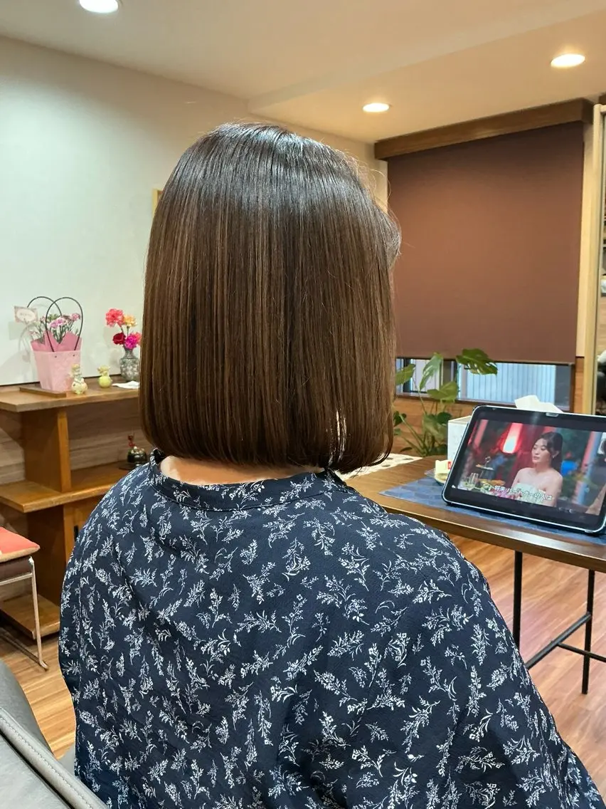 ショート ヘアカラー 縮毛矯正 Annon プライベートサロンのヘアスタイル