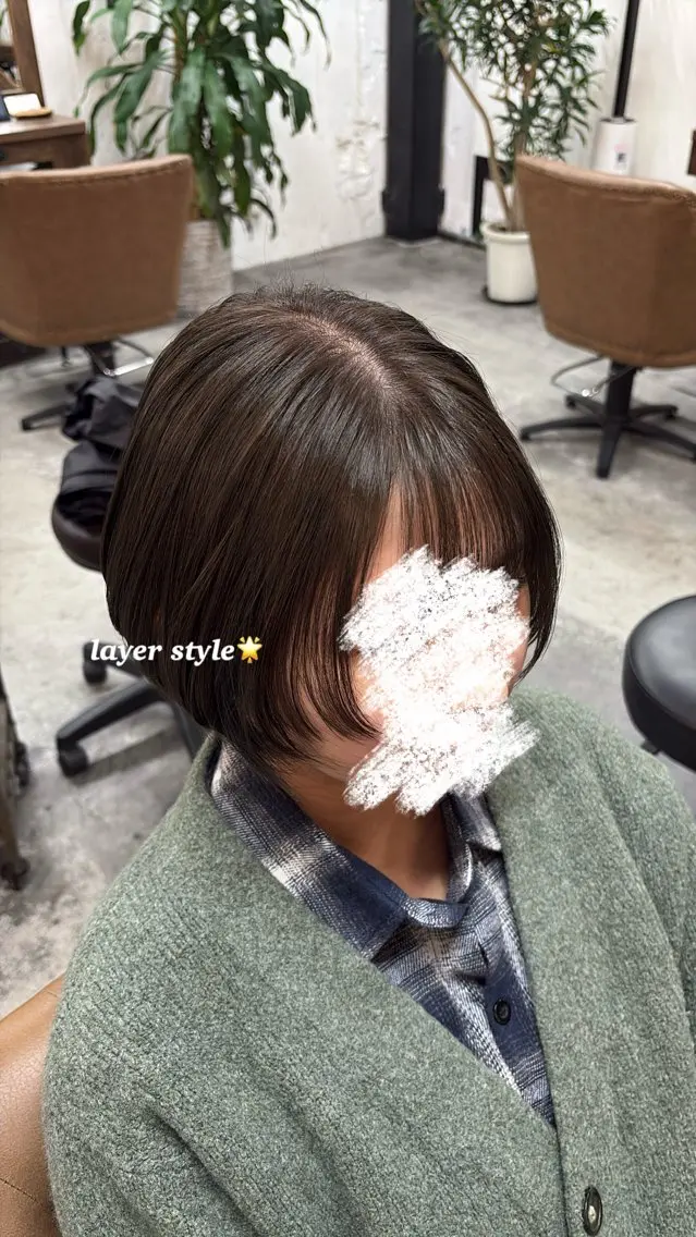 ショート 顔周りカット レイヤーカット ショートヘア カット 🫧透明感カラー 槇野🫧のヘアスタイル