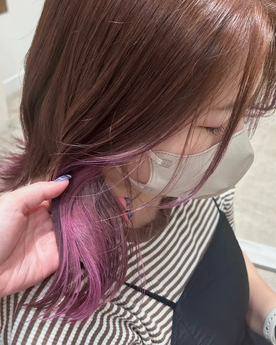 カラー 横山ダブルカラー ハイライト透明感カラのヘアスタイル