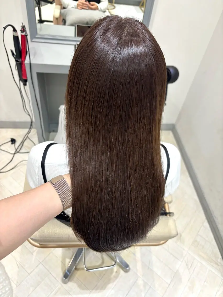 セミロング カラー ベージュカラー カット トリートメント オリーブカラー/ ピンクカラー/みさきのヘアスタイル