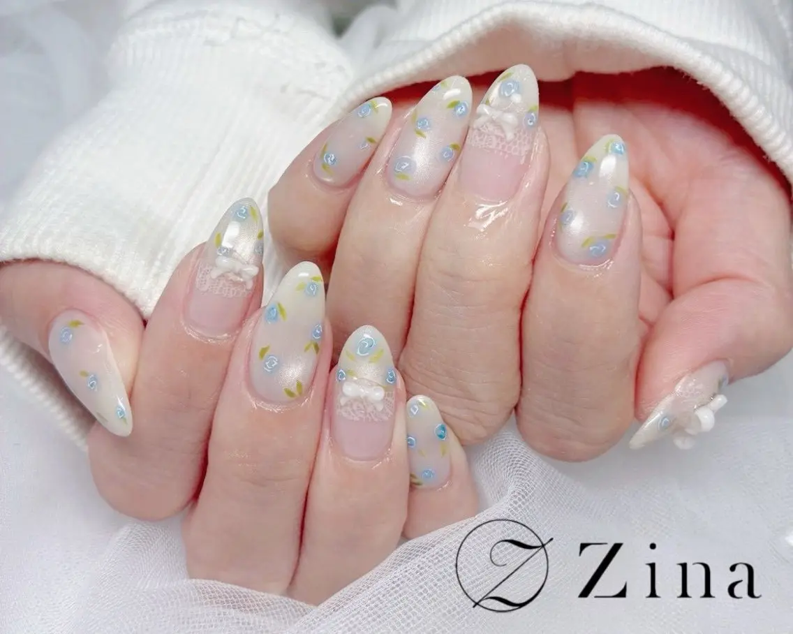 セミロング フットネイル 自爪育成/zina/ KIMIのネイルデザイン