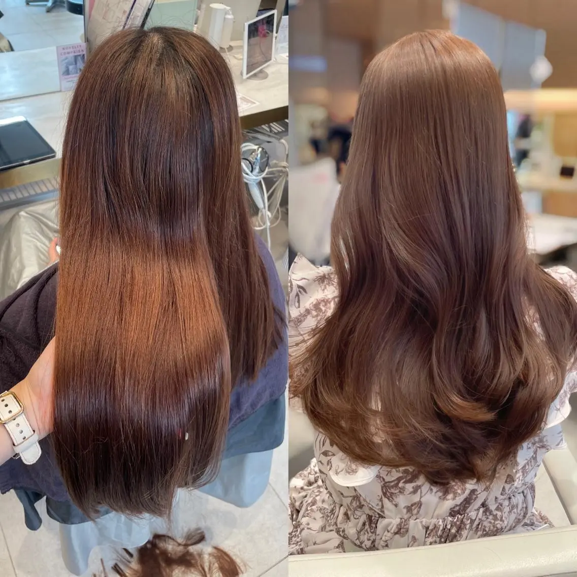 ロング カラー ヘアアレンジ 🤎小顔レイヤー /ベージュ🤎友香のヘアスタイル
