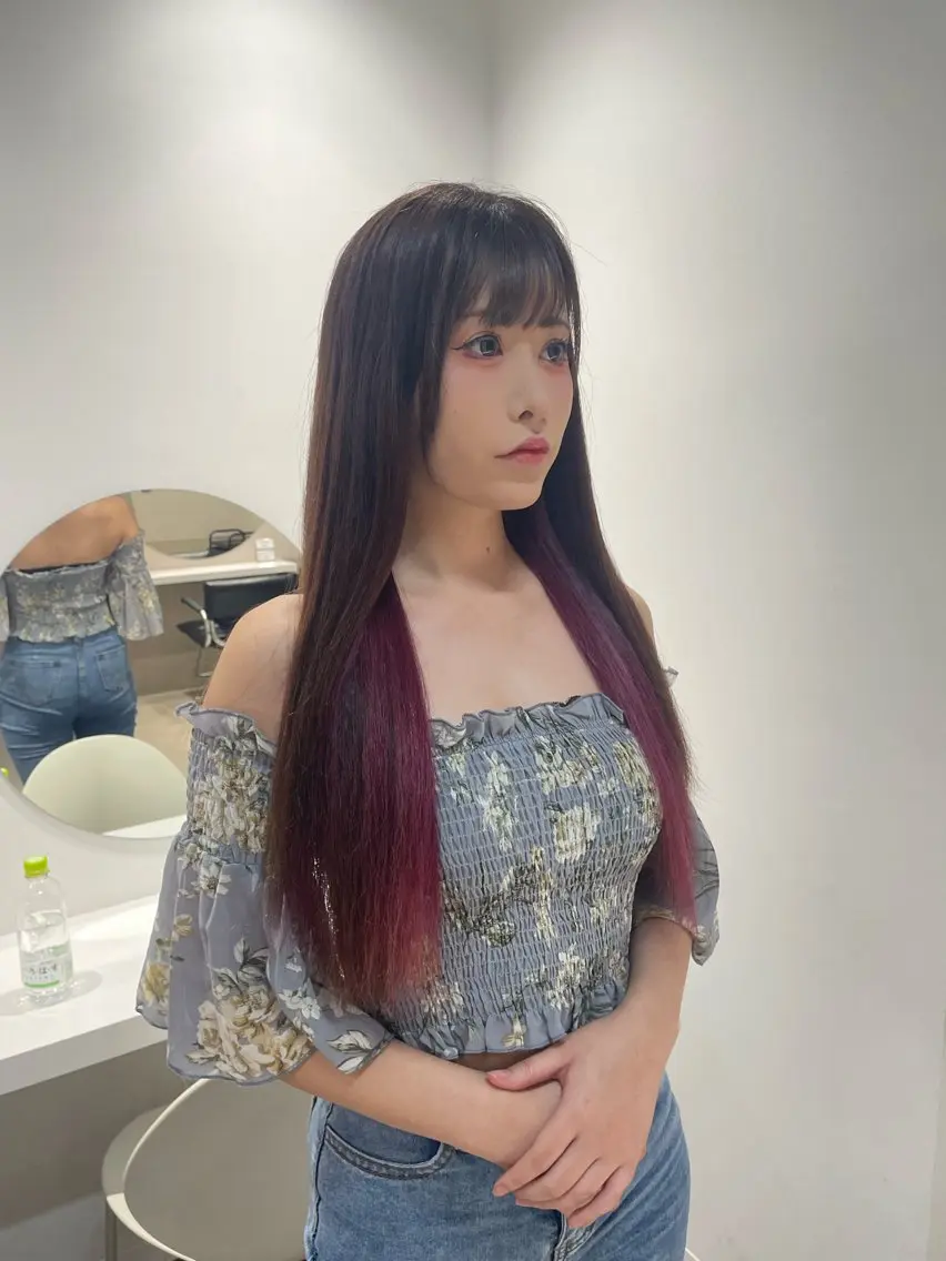 セミロング カラー ブラウンカラー 透明感カラー ピンクカラー 髪質改善 トリートメント ヘアカラー トリートメント 髪質改善縮毛矯正,ブ リーチ縮毛矯正KEIのヘアスタイル
