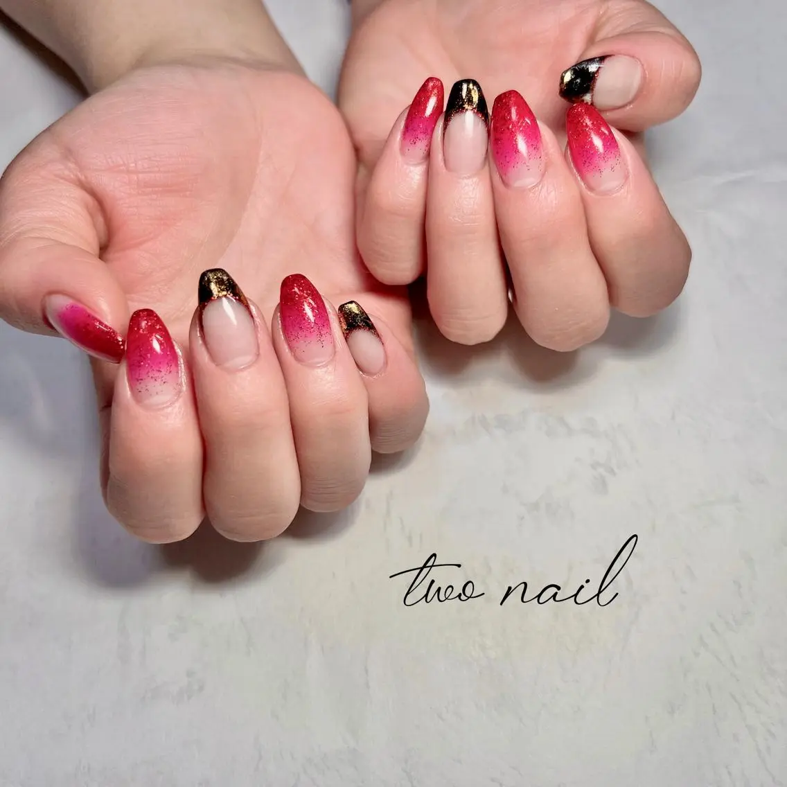 ネイル アートネイル フットネイル ハート ニュアンスネイル オフィスネイル two nailのネイルデザイン