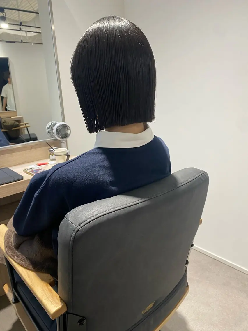 ショート ボブ 縮毛矯正 カット 縮毛矯正 トリートメント 東田 恋のヘアスタイル