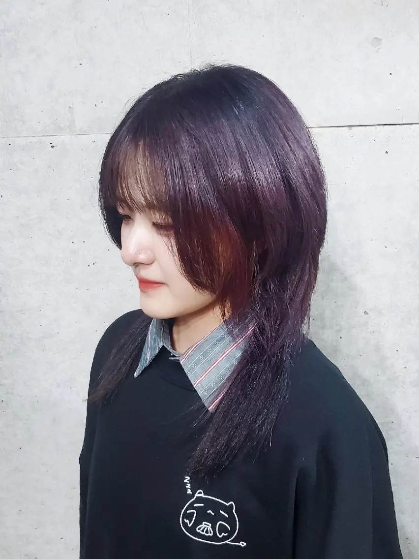 ミディアム カラー ブリーチ 透明感カラー パープルカラー OTA  SENAのヘアスタイル