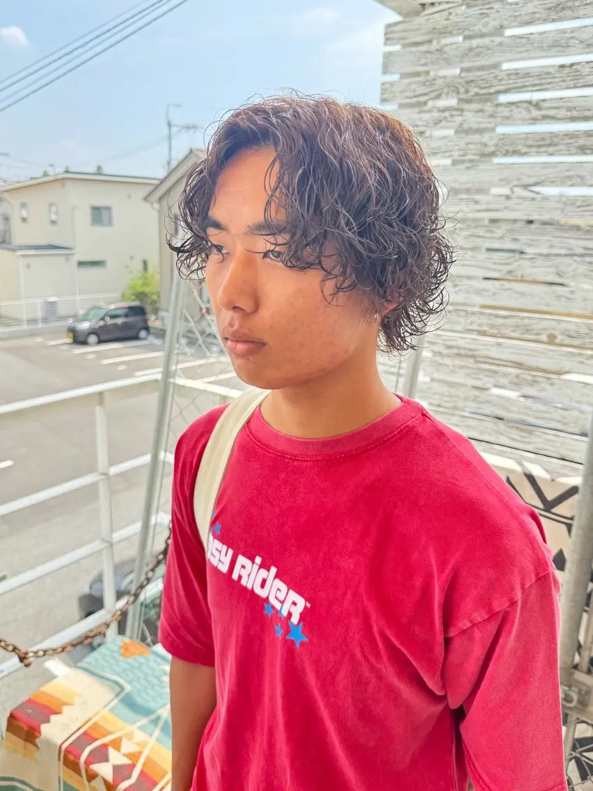 ショート パーマ メンズ カット パーマ メンズ特化サロン ユウヘイのヘアスタイル