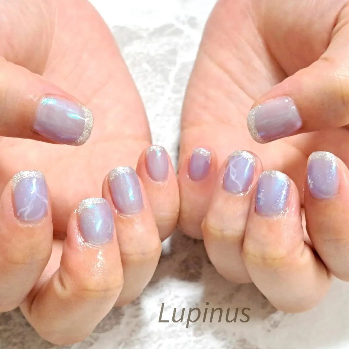 ネイル オーロラネイル クリアネイル Lupinus ルピナスのネイルデザイン