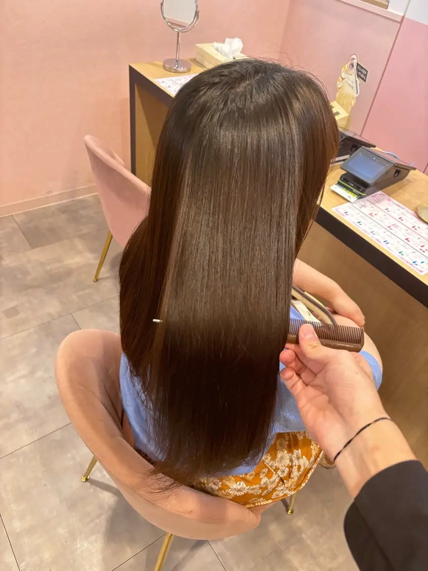 ロング 縮毛矯正 髪質改善 田中大貴のヘアスタイル
