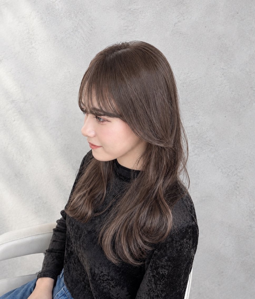 セミロング カラー カット ヘアカラー トリートメント 艶髪カラー/髪質改善 細貝 舞利のヘアスタイル