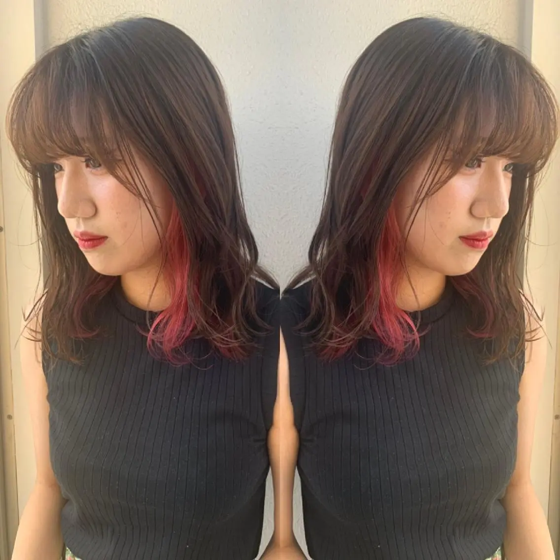 セミロング カラー ヘアアレンジ インナーカラー カット ヘアカラー トリートメント 竹内啓太 ボブのヘアスタイル