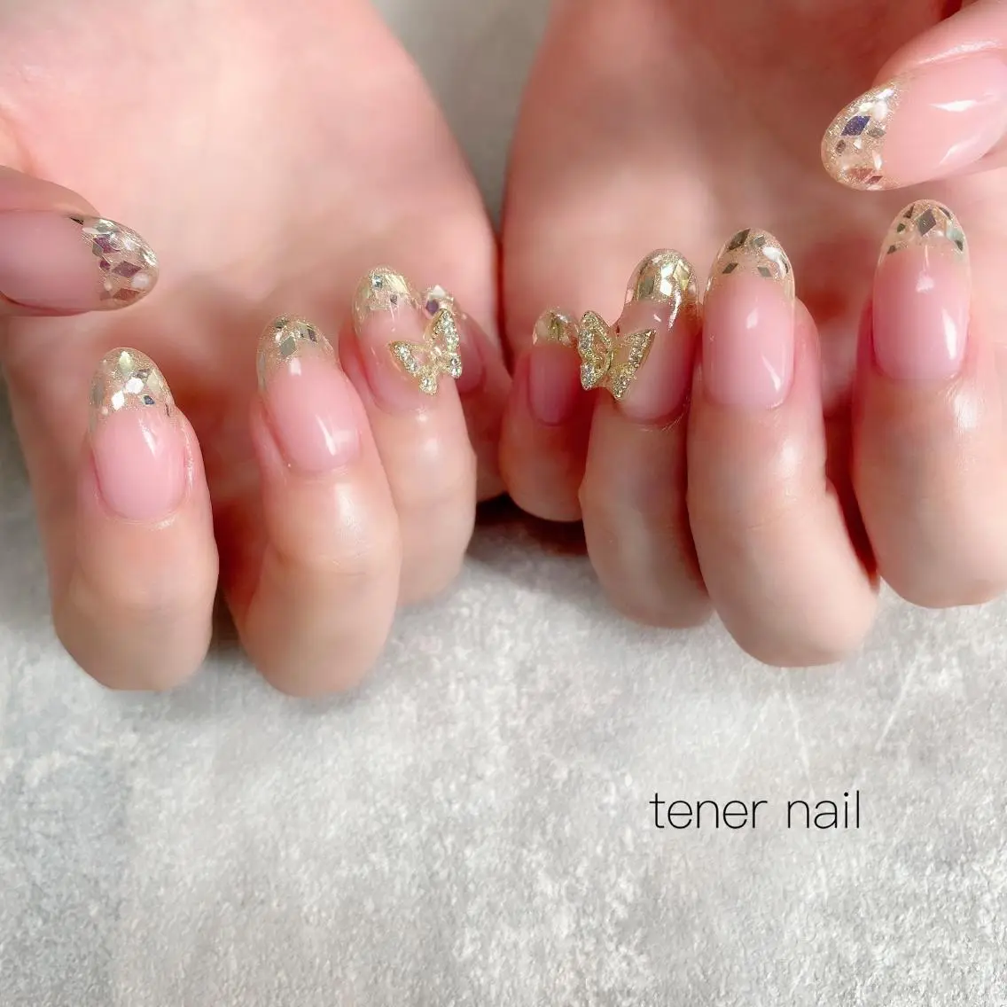 ネイル フレンチネイル ガラスフレンチ テネルネイル tener nailのネイルデザイン
