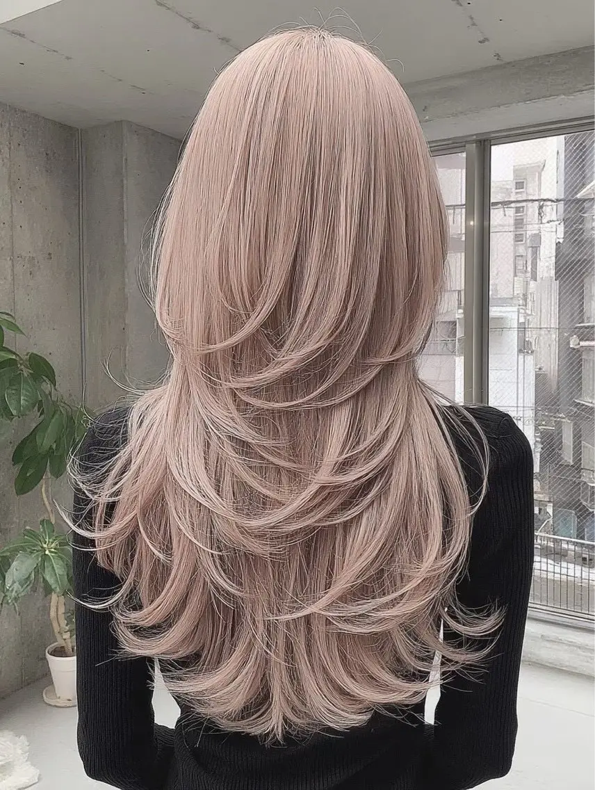 ロング ヘアカラー 渋谷ハイトーン ななかのヘアスタイル