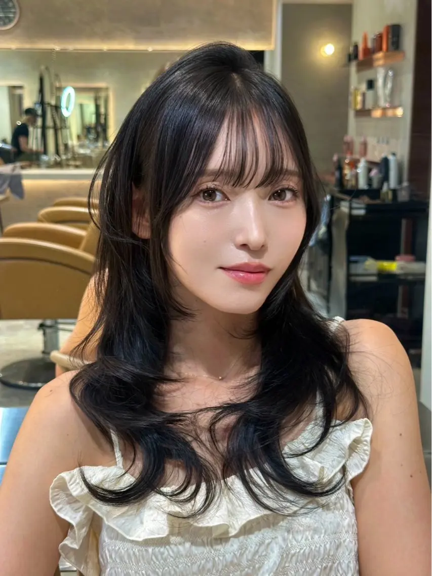 ミディアム カラー カット ヘアカラー トリートメント 🤍レイヤー/ 縮毛矯正🖤菊池瑛士のヘアスタイル