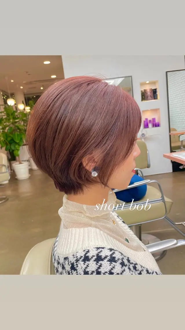 ショート ショートボブ ボブ くびれヘア ショートヘア ♡レイヤーボブ パーマ/うらら♡のヘアスタイル