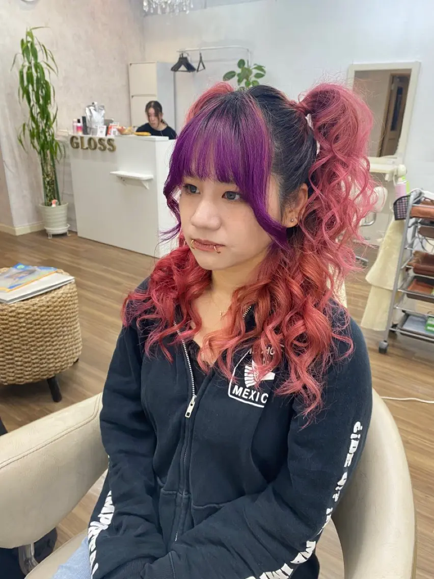 ヘアアレンジ ハーフアップ ヘアセット GLOSS 心斎橋 山上のヘアスタイル