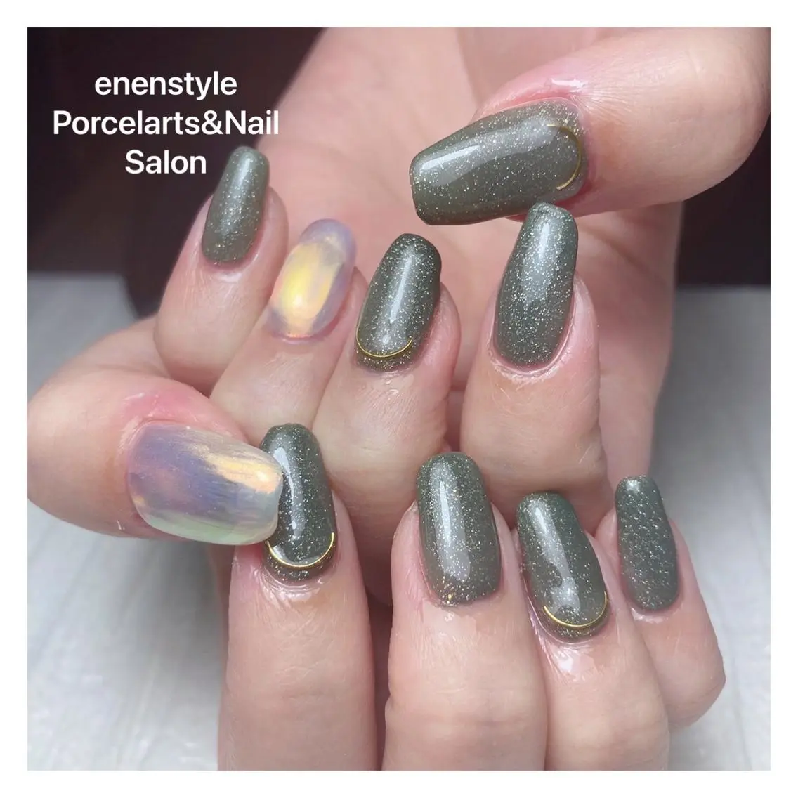 ミディアム ネイル 🐾enen style 🐾のネイルデザイン