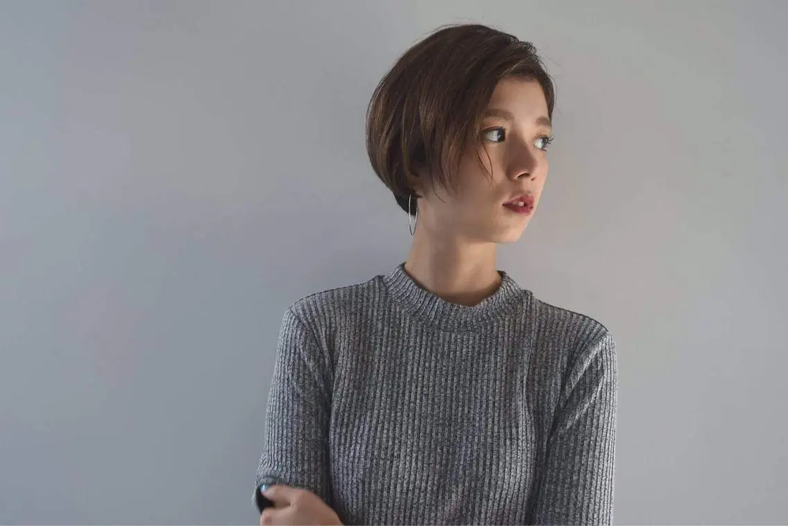 ショート アッシュ 外国人風カラー ハイライト 髪質改善 韓国風ヘア Lino by hoNuaのヘアスタイル