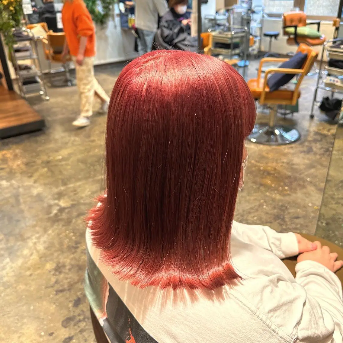 ミディアム カラー ヘアアレンジ ブリーチ ピンクカラー ヘアカラー トリートメント 🇰🇷韓国スタイル レイヤー/ayanaのヘアスタイル