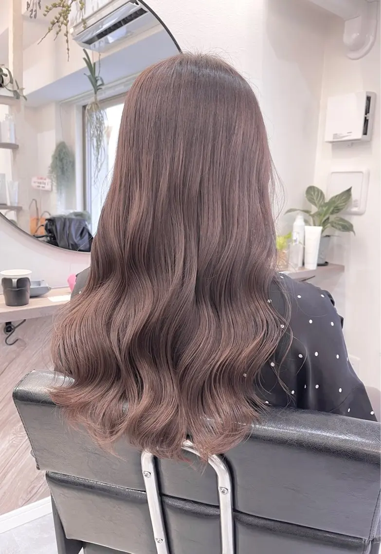 ロング カラー ブラウンカラー 髪質改善で 憧れの潤艶美髪にのヘアスタイル