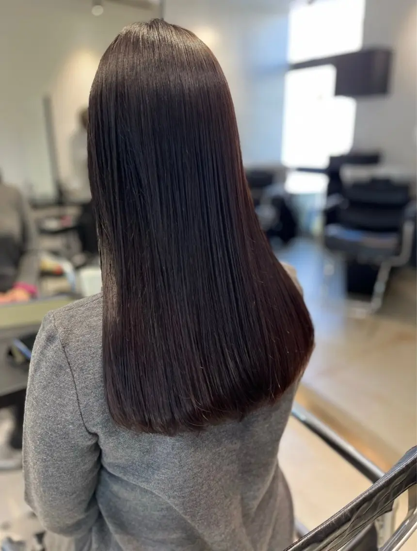 ロング カラー パーマ ヘアアレンジ カット ヘアカラー トリートメント ヘアセット 透明感/オリーブ/ グレージュ/YUKAのヘアスタイル