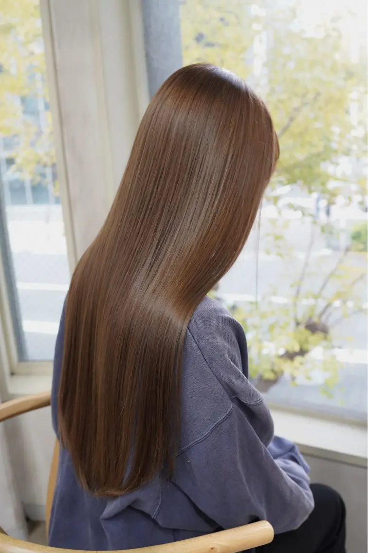 ロング カラー ベージュカラー ミルクティーベージュ 髪質改善 トリートメント カット ヘアカラー トリートメント 透けヘア/艶ベージュ ヘアセット/nagiのヘアスタイル