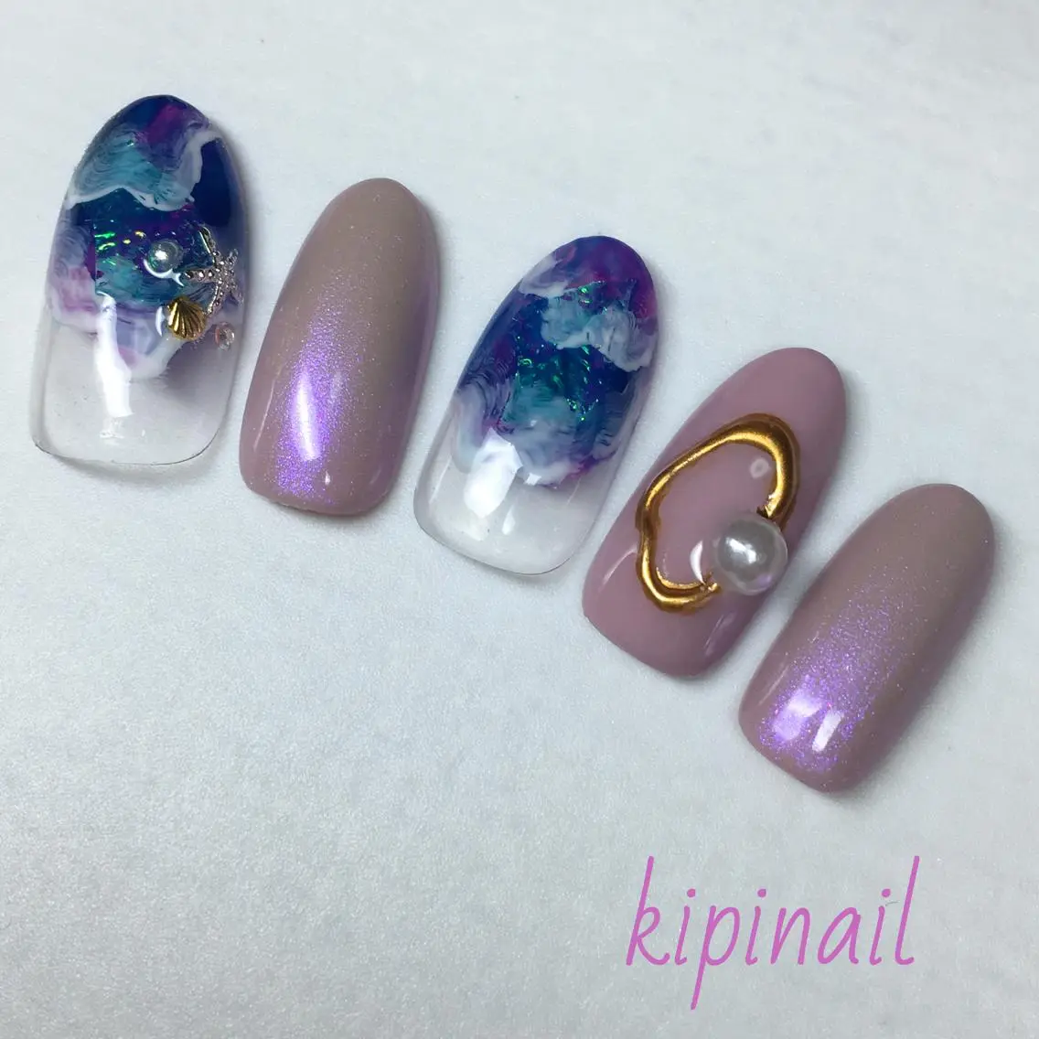 ネイル アートネイル ニュアンスネイル kipinail 川﨑えりかのネイルデザイン