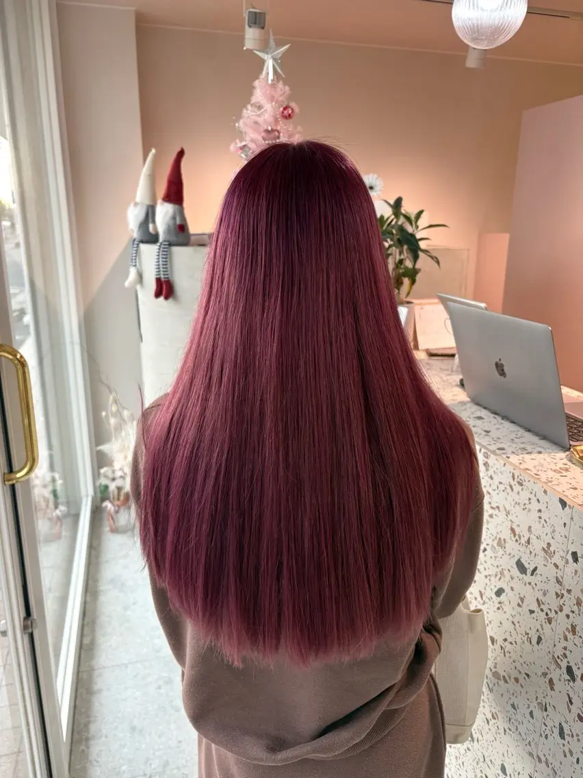 カラー ブリーチ ラベンダーカラー ラベンダーピンク ピンクカラー 工藤 慎伍のヘアスタイル