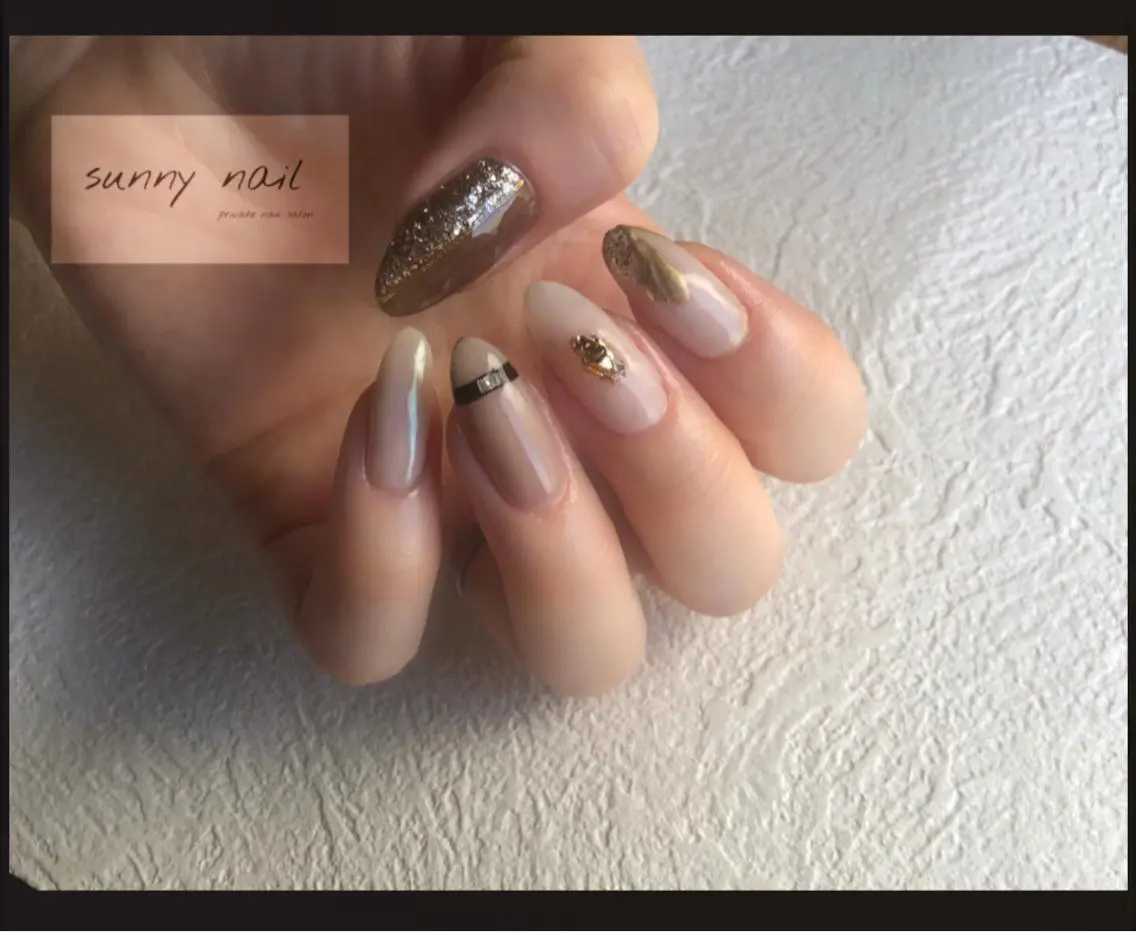 ネイル アートネイル ブラウン ジェルネイル ニュアンスネイル パラジェル sunny nailのネイルデザイン