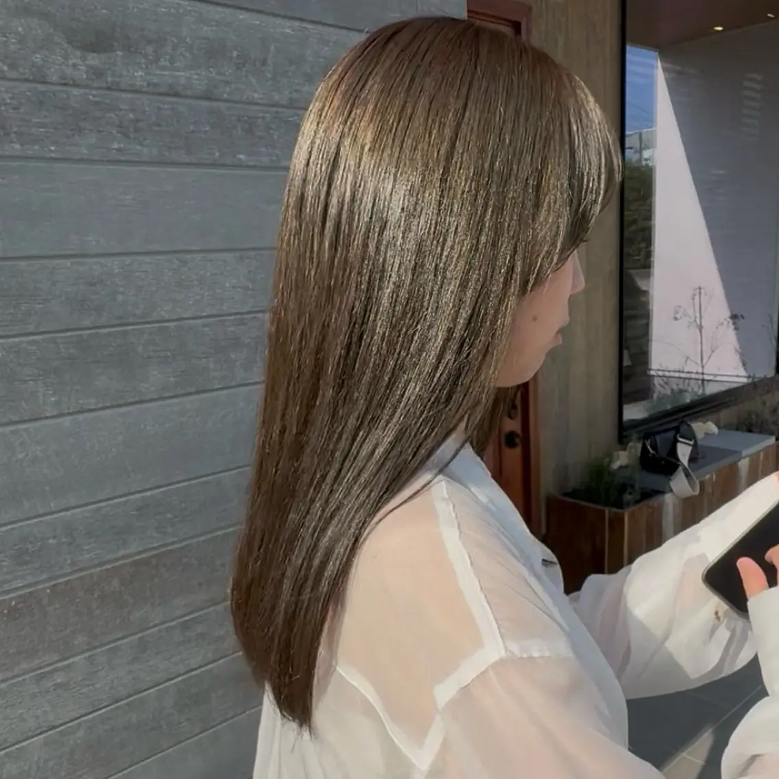 カラー ベージュカラー オリーブベージュ 渡邊 玲来のヘアスタイル