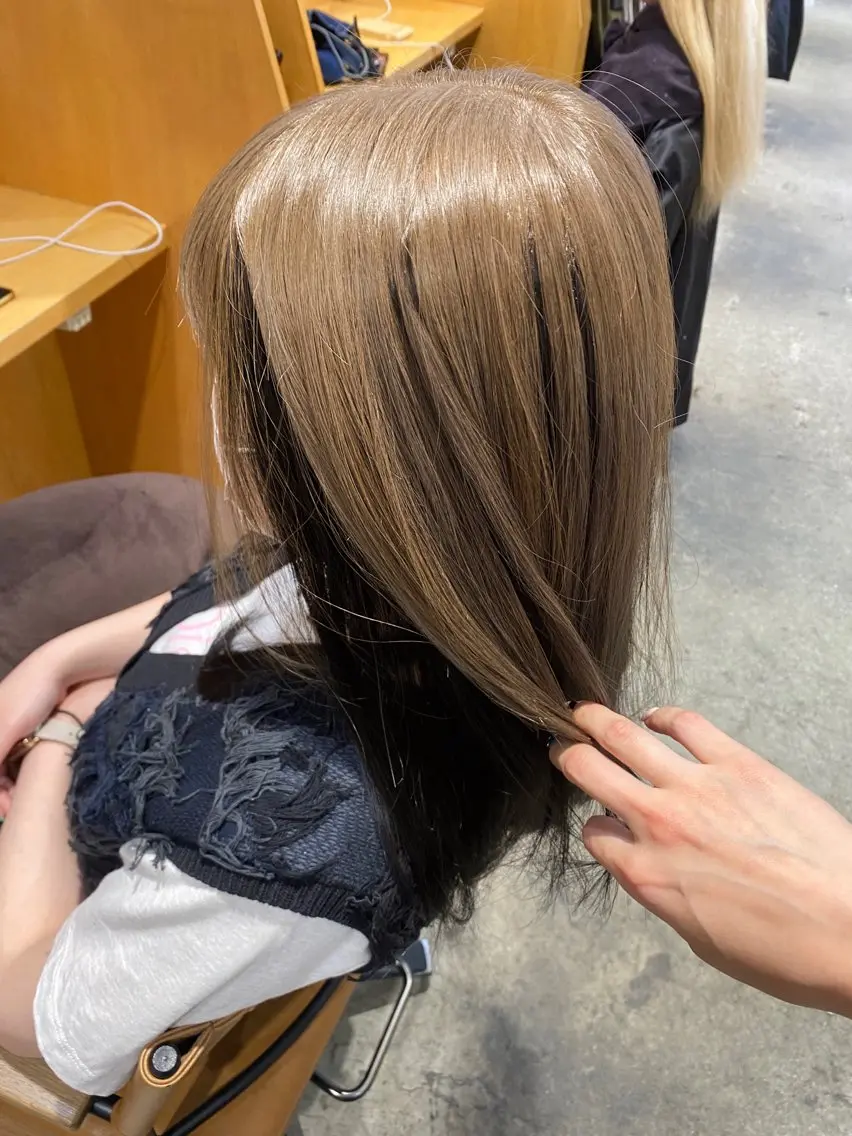 ミディアム ヘアカラー GINZARay2 風本朱里🐥のヘアスタイル