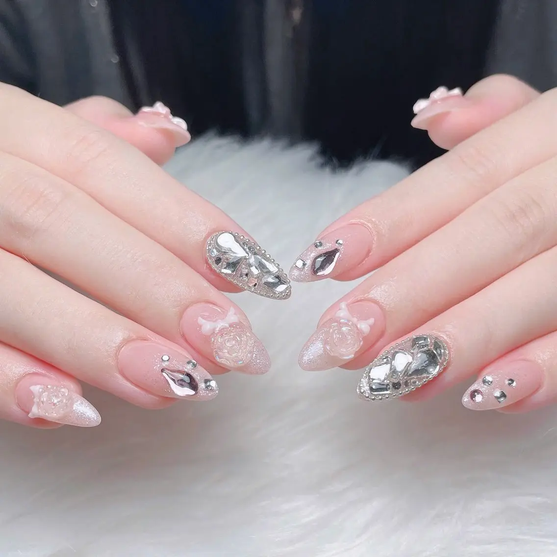 ネイル チークネイル 長さ出し フレンチネイル ジェルネイル ガーリー ハンドネイル Sora  Nail Studioのネイルデザイン