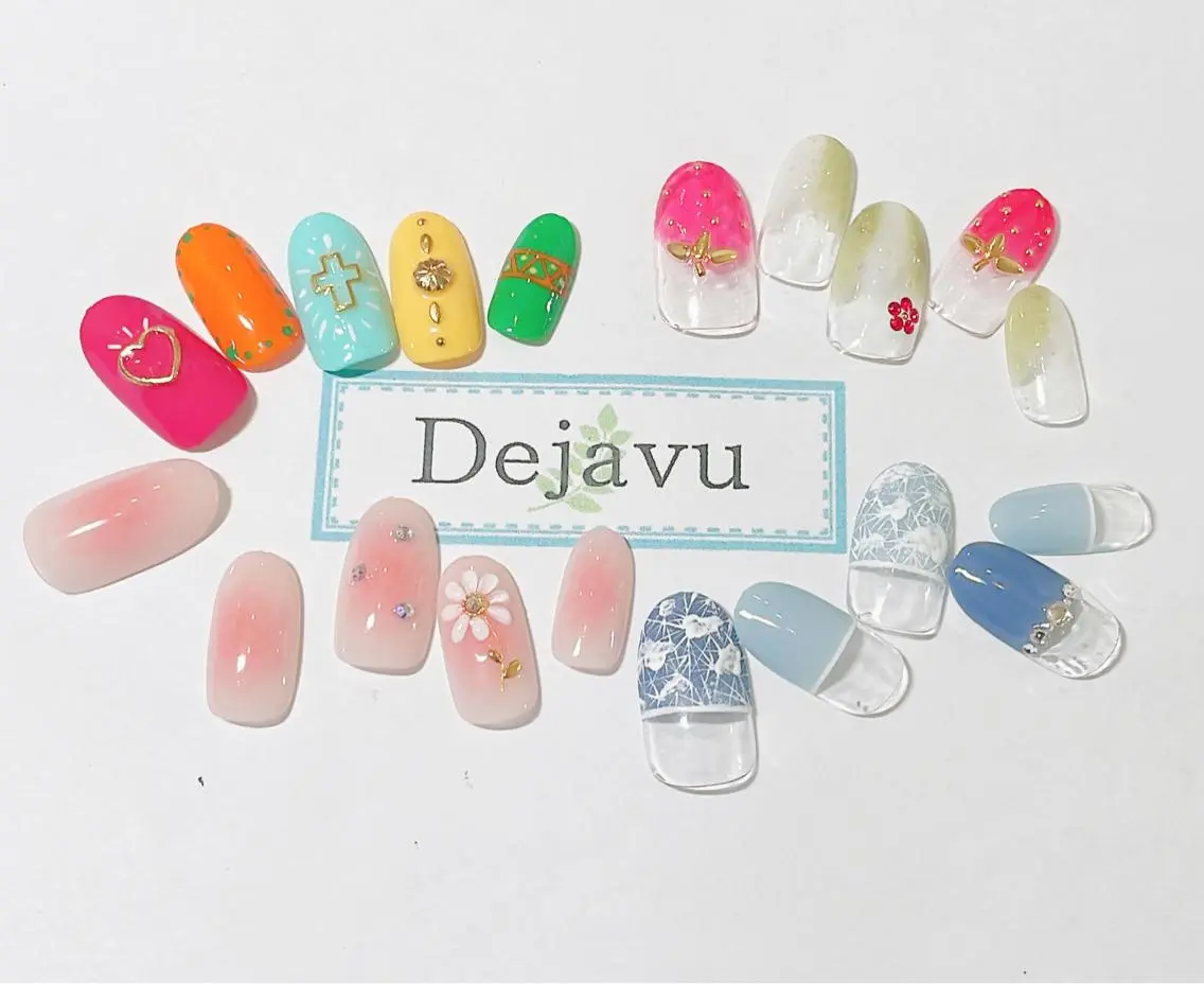 ネイル アートネイル ジェルネイル シンプルネイル 春ネイル ハンドネイル Nail salon Dejavu 🌿のネイルデザイン
