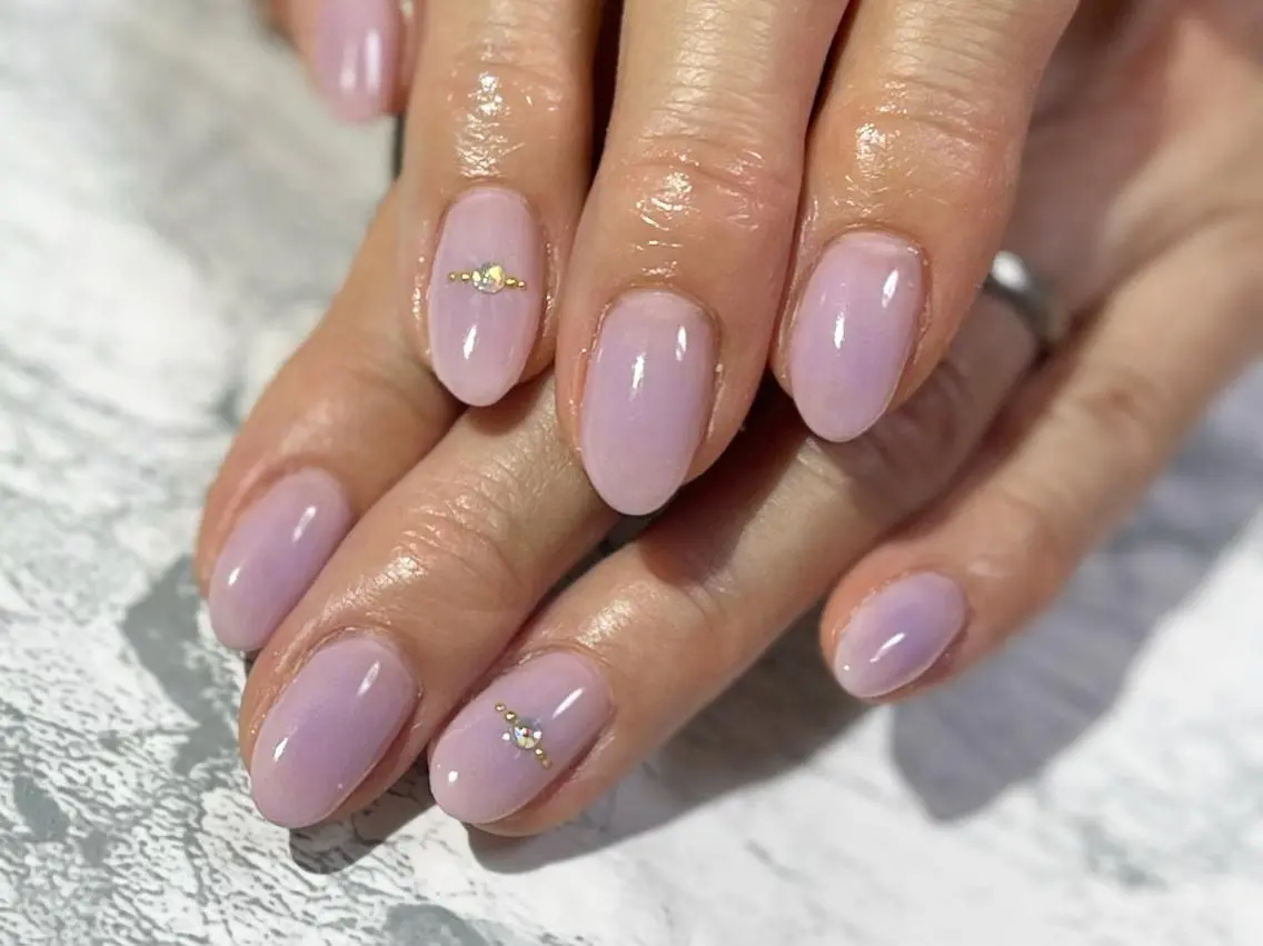ネイル フットネイル ニュアンスネイル パープル シンプルネイル 春ネイル nail fufla ♡yamane♡のネイルデザイン