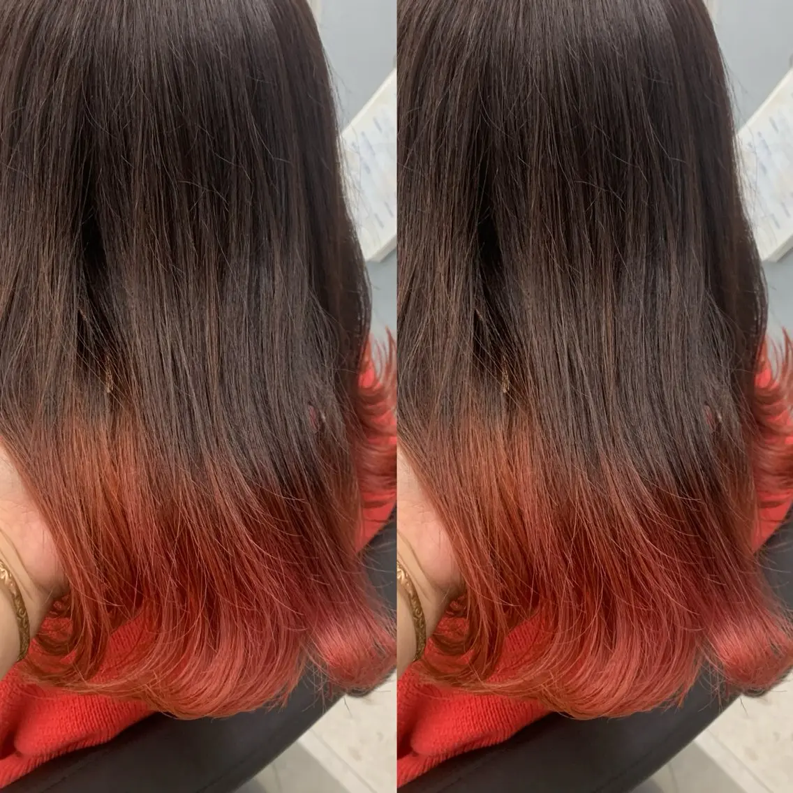 セミロング ブリーチ無しカラー✨ 美鈴のヘアスタイル