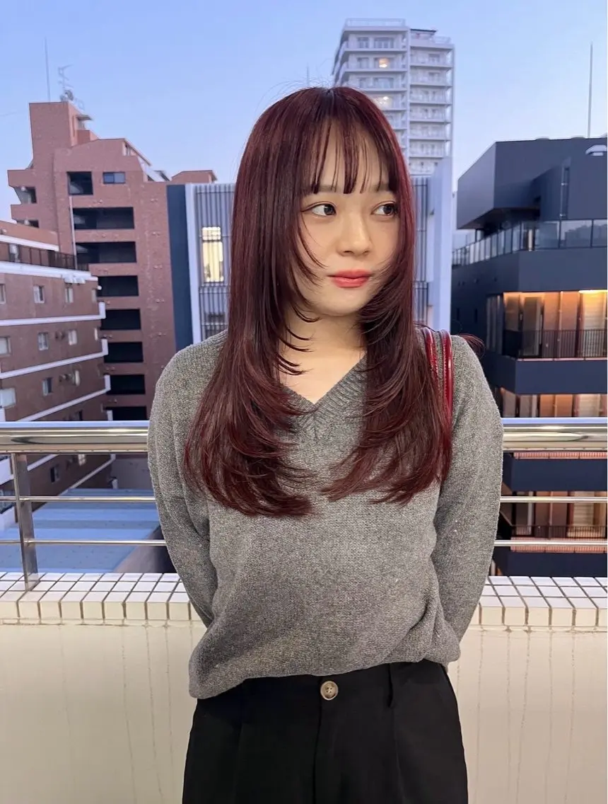 【🍑1日3名限定🍑】似合わせカット+ブリーチなしダブルカラー+髪質改善トリートメント🩰ワンカラーより発色良いです◎の写真