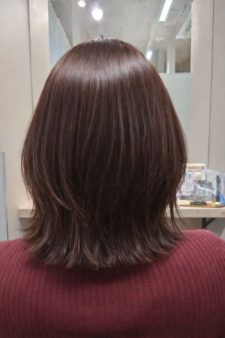 ミディアム ケアカラー カット ヘアカラー トリートメント 縮毛矯正✨艶髪　 シノハラ✨髪質改善のヘアスタイル