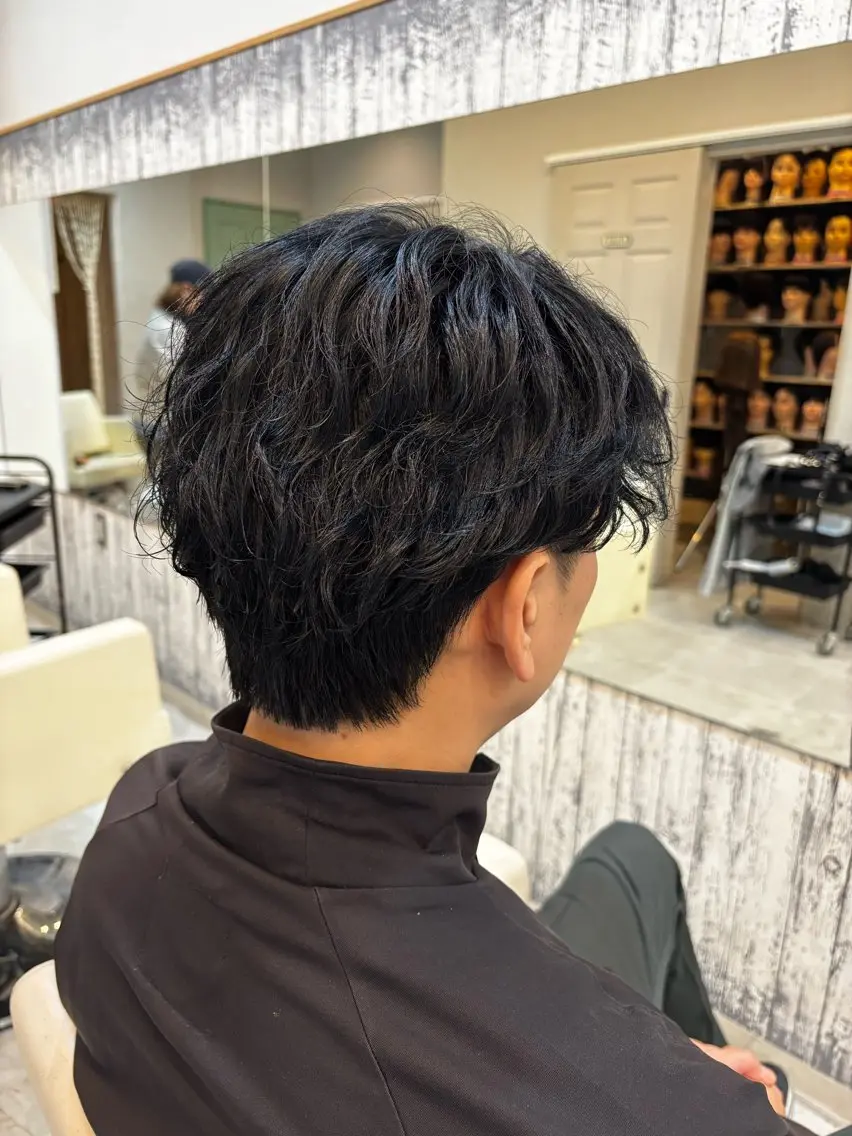 ショート パーマ メンズ メンズパーマ 刈り上げ カット パーマ あすか/ 松本/モデル様募集中のヘアスタイル