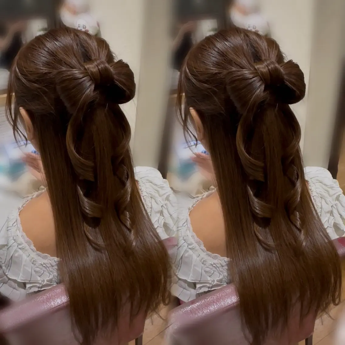 ヘアアレンジ ハーフアップ ヘアセット 佐々木 玲のヘアスタイル