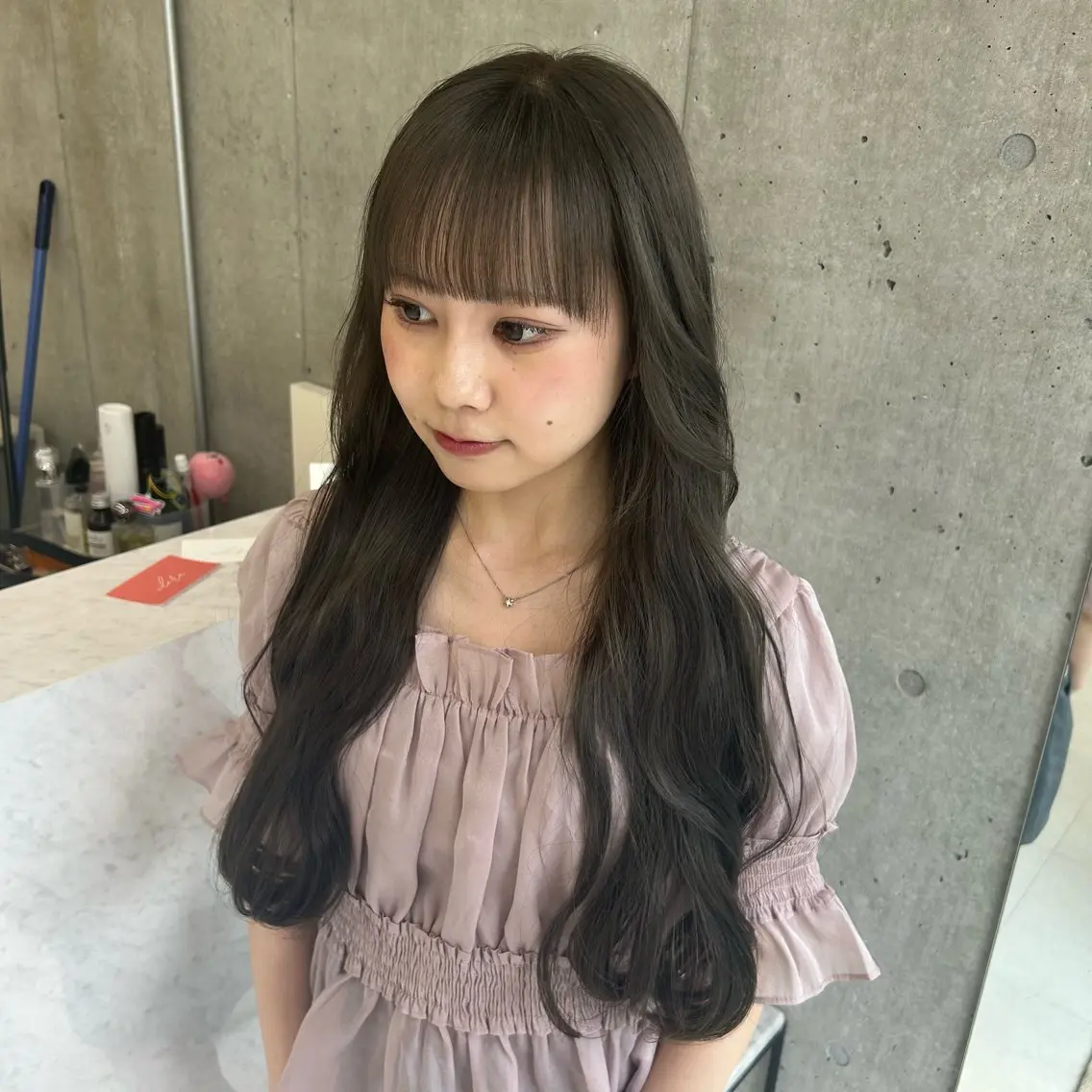 ロング カット ヘアカラー トリートメント LOE Yuuka/42🩵のヘアスタイル