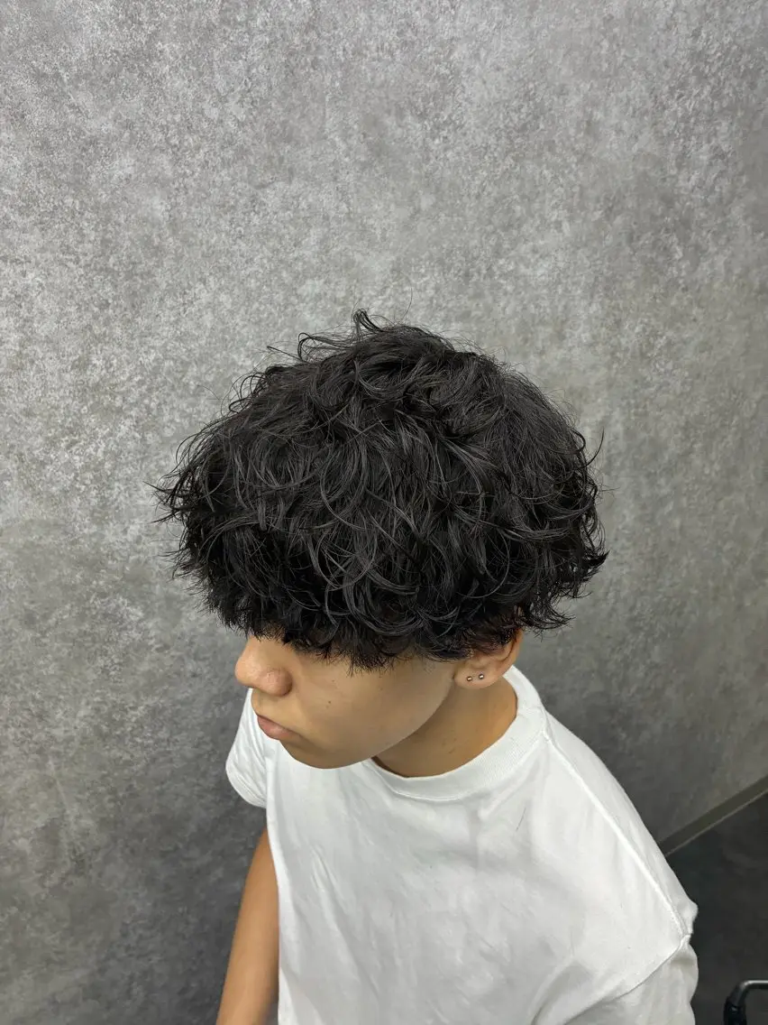 パーマ メンズ カット パーマ 深野 ちさとのヘアスタイル