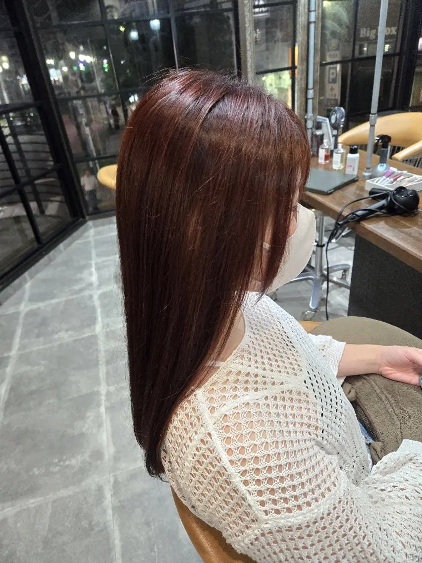 カラー レッドカラー enx 渡邊 愛結🎀のヘアスタイル