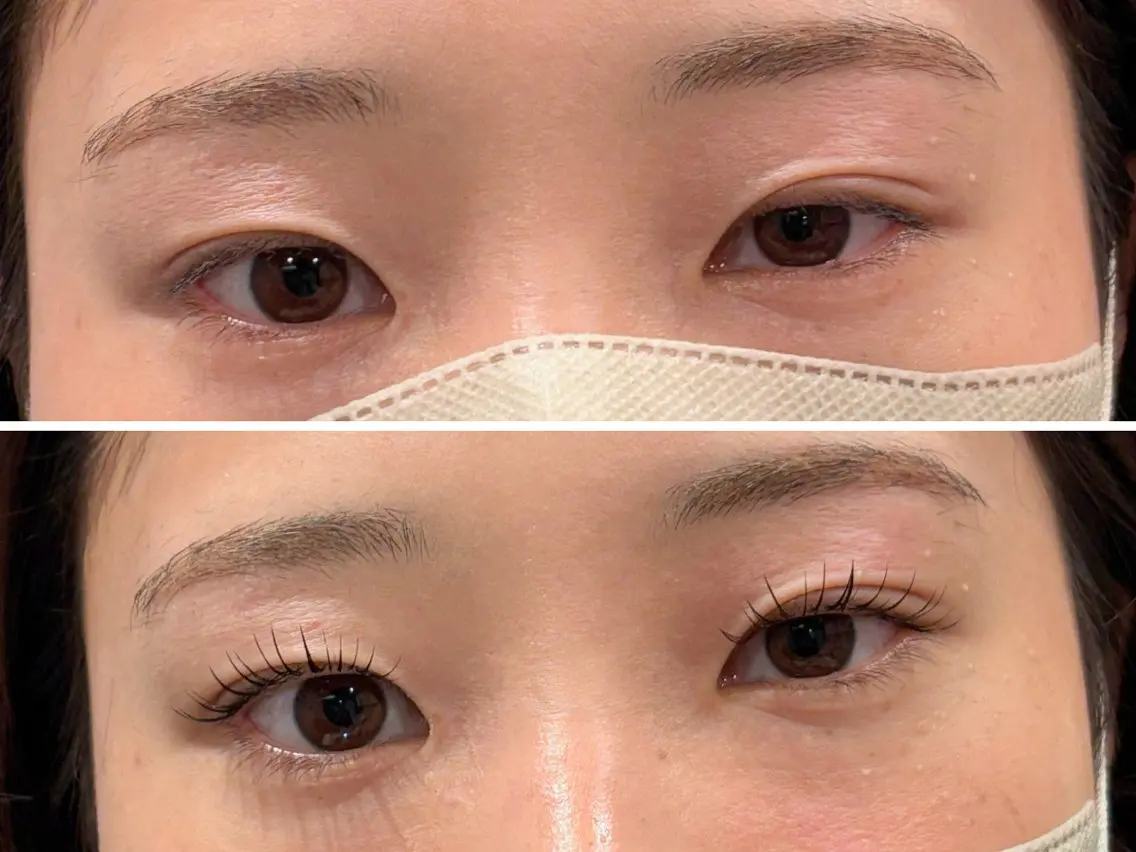 【マツエク×パーマ】 フラットラッシュ〜100本程度+まつ毛パーマの写真