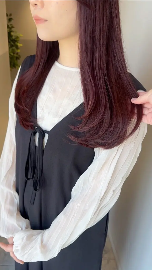ロング カラー ブリーチ ラベンダーカラー ブリーチなしカラー ピンクカラー ピンクラベンダー カット ヘアカラー トリートメント SHOTA/池袋個室 上品な艶･暖色 🫧のヘアスタイル