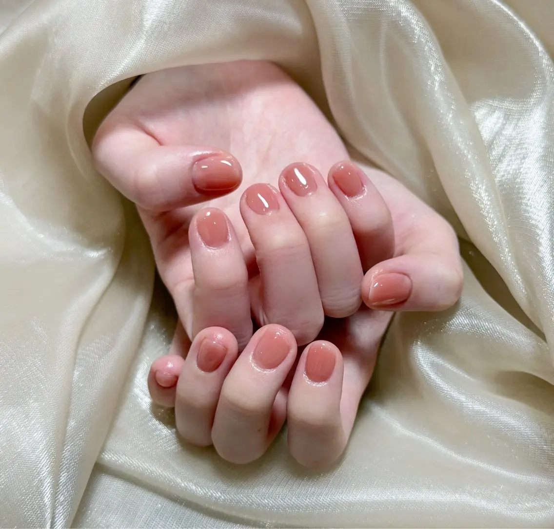 ネイル チークネイル 長さ出し フレンチネイル ジェルネイル 韓国ネイル ハンドネイル Lucky Nail Salon❶のネイルデザイン