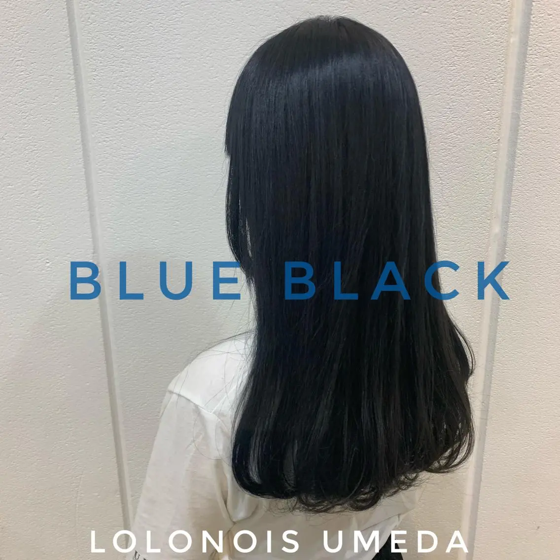 ロング カラー 黒髪 ブルーカラー ブルーブラック Lolonois梅田 /Okazaki:)のヘアスタイル