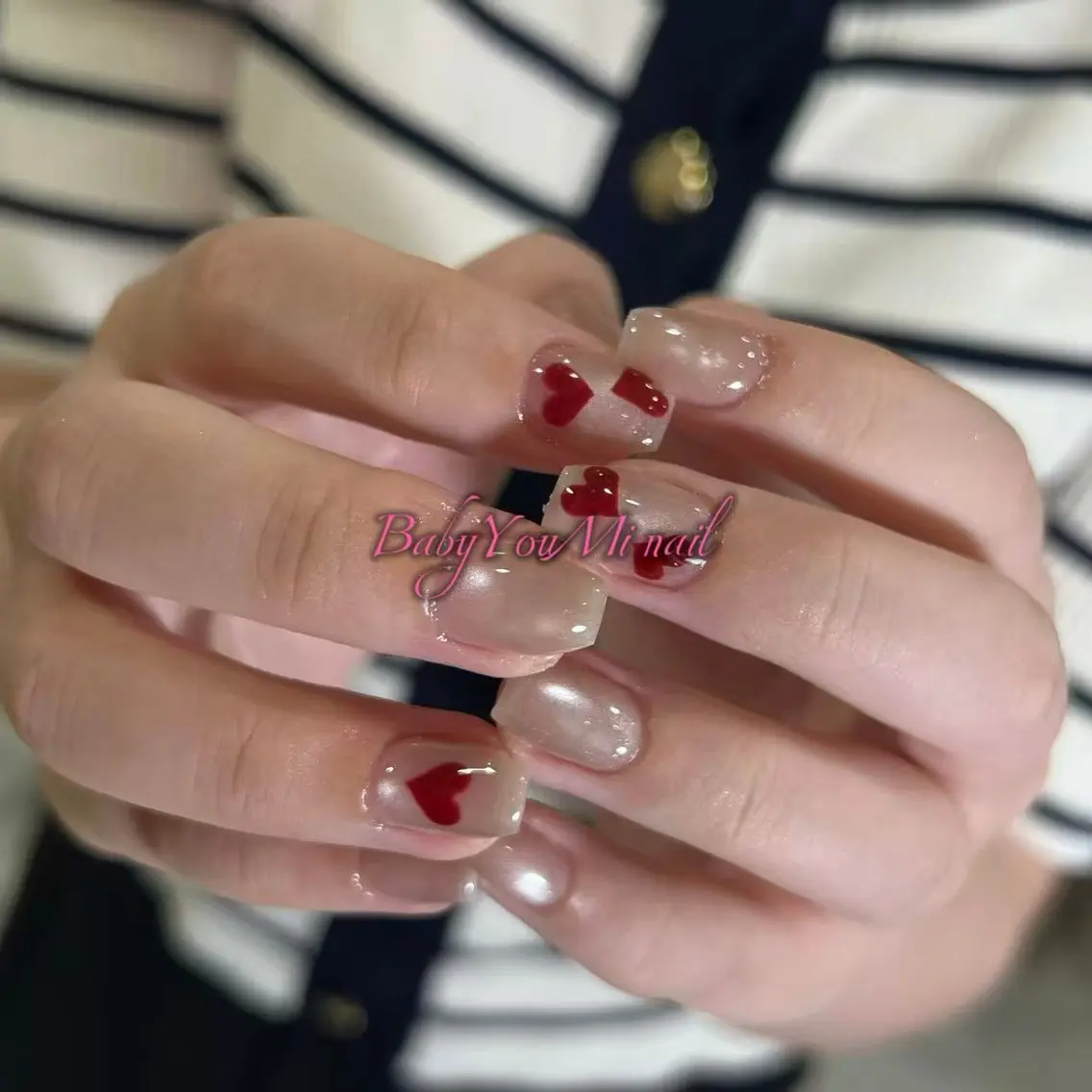 ネイル オーロラネイル チークネイル 成人式 フットネイル フレンチネイル ハンドネイル BabyYouMi nailのネイルデザイン